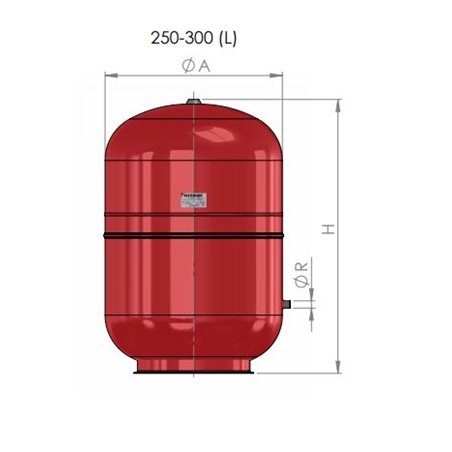 Vase d'expansion 250 L sur socle Pression maxi service 6 bar