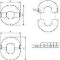 Plaque de finition ronde inox Ø 80 mm