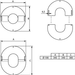 Plaque de finition ronde inox Ø 100 mm