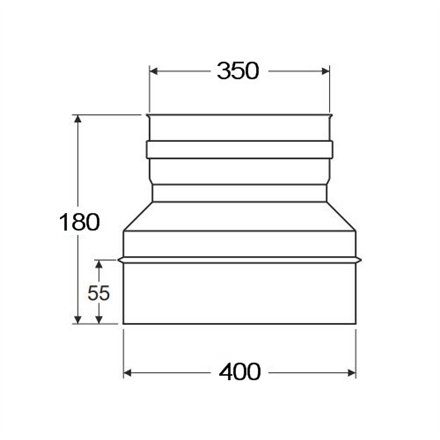 Réduction simple paroi inox - Ø 350 F - 400 M