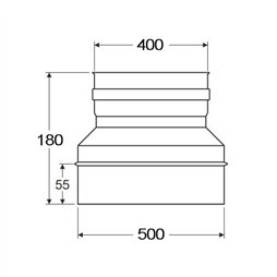 Réduction simple paroi inox - Ø 400 F - 500 M