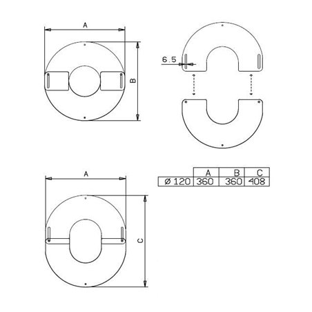 Plaque de finition ronde blanche Ø 120 mm