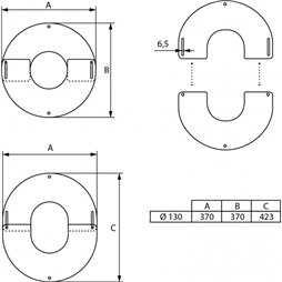 Plaque de finition ronde blanche Ø 130 mm