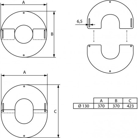 Plaque de finition ronde blanche Ø 130 mm