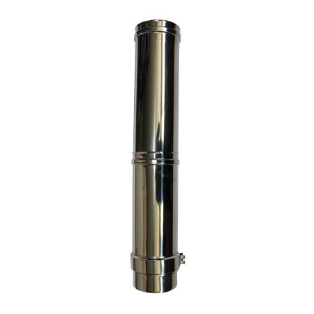 Longueur droite ajustable simple paroi inox de 370 à 560mm - Ø 100
