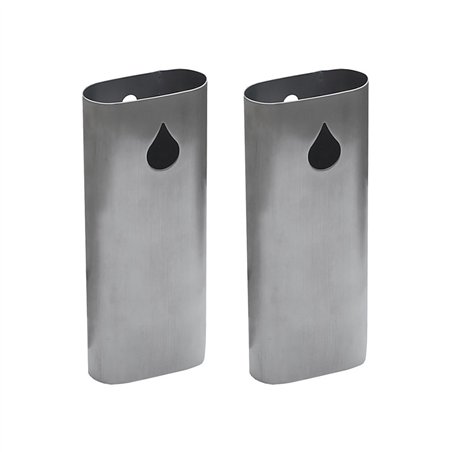 Pack de 2 saturateurs - mi rond - 8 x 3,2 x 20 cm - inox