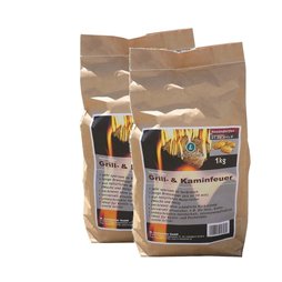 Lot de 2 sacs d'allume-feux - 1 kg