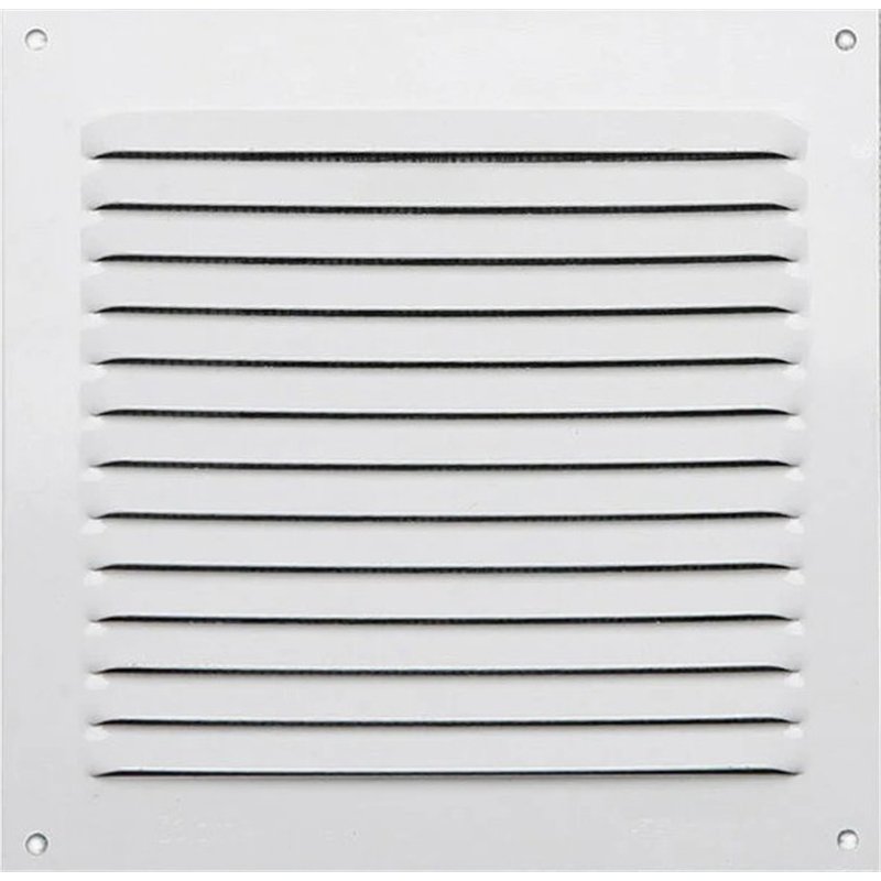Lot de 5 grilles aluminium laquées blanc avec moustiquaire 15x15 cm - Ep 0,8