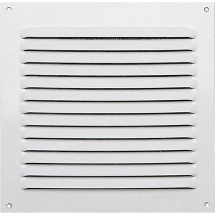 Lot de 5 grilles aluminium laquées blanc avec moustiquaire 15x15 cm - Ep 0,8
