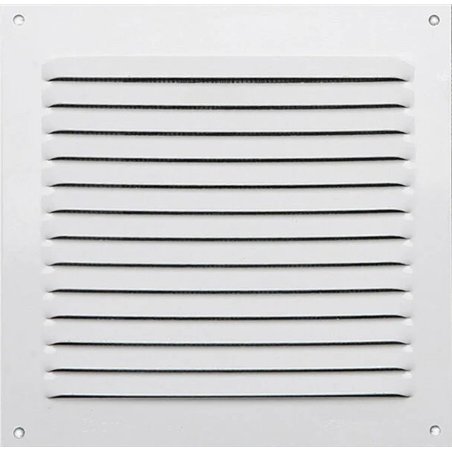 Lot de 5 grilles aluminium laquées blanc avec moustiquaire 30x30 cm - Ep 0,8