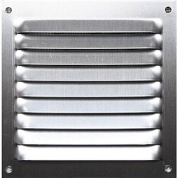 Lot de 5 grilles aluminium argent mat avec moustiquaire 10x10 cm - Ep 0,8
