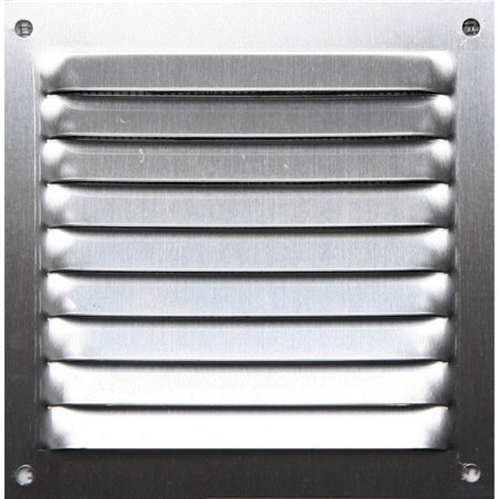 Lot de 5 grilles aluminium argent mat avec moustiquaire 10x10 cm - Ep 0,8