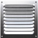Lot de 5 grilles aluminium argent mat avec moustiquaire 10x10 cm - Ep 0,8