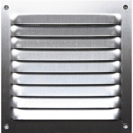 Lot de 5 grilles aluminium argent mat avec moustiquaire 10x10 cm - Ep 0,8