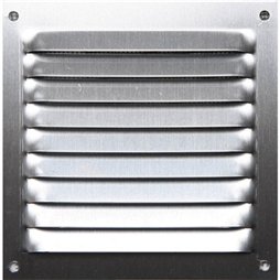 Grille aluminium argent mat avec moustiquaire 30x30 cm