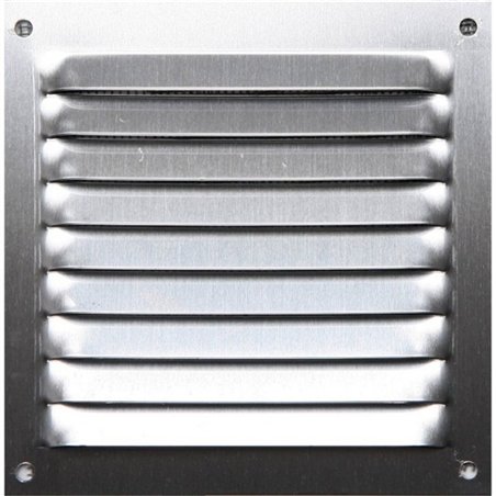 Grille aluminium argent mat avec moustiquaire 30x30 cm