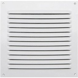 Grille aluminium laquée blanc avec moustiquaire 25x25 cm