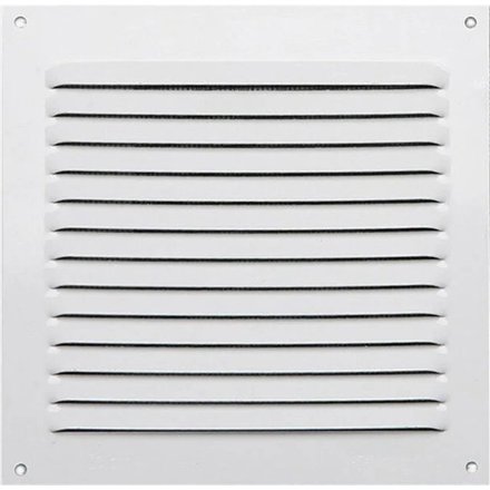 Grille aluminium laquée blanc avec moustiquaire 25x25 cm