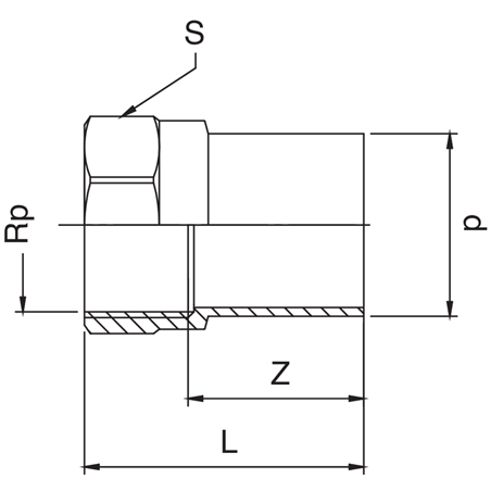 Raccord MF 28 - DN 25 (1) à sertir