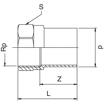 Raccord MF 28 - DN 25 (1) à sertir