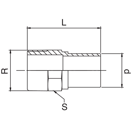 Manchon bronze M Ø 1x28 à sertir - filetage R