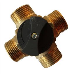 Vanne 4 voies laiton 1 1/2 Ø32 Filetage extérieur