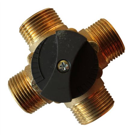 Vanne 4 voies laiton 1 1/2 Ø32 Filetage extérieur