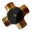 Vanne 4 voies laiton 1 1/2 Ø32 Filetage extérieur