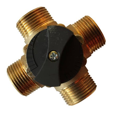 Vanne 4 voies laiton 1 1/2 Ø32 Filetage extérieur