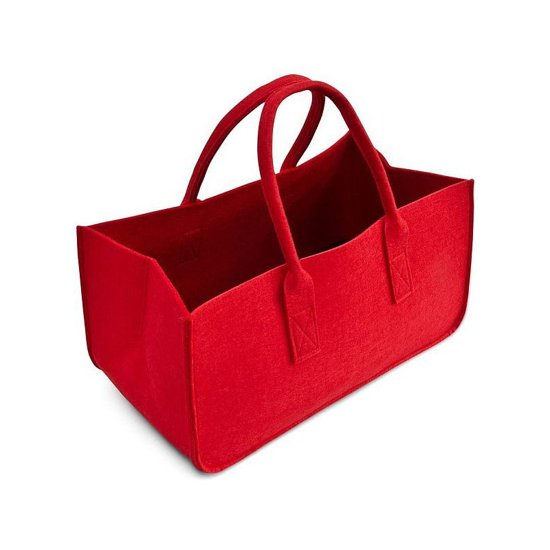 Sac à bois en feutre rouge