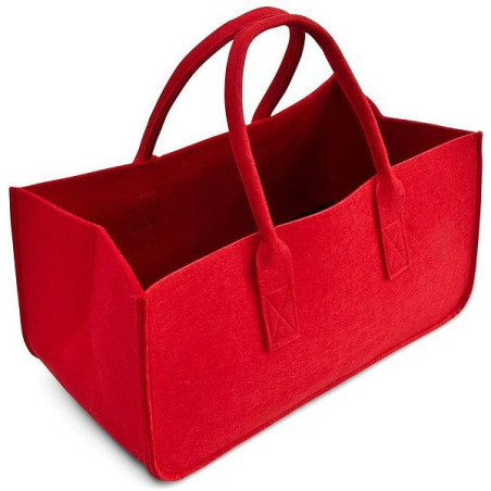 Sac à bois en feutre rouge