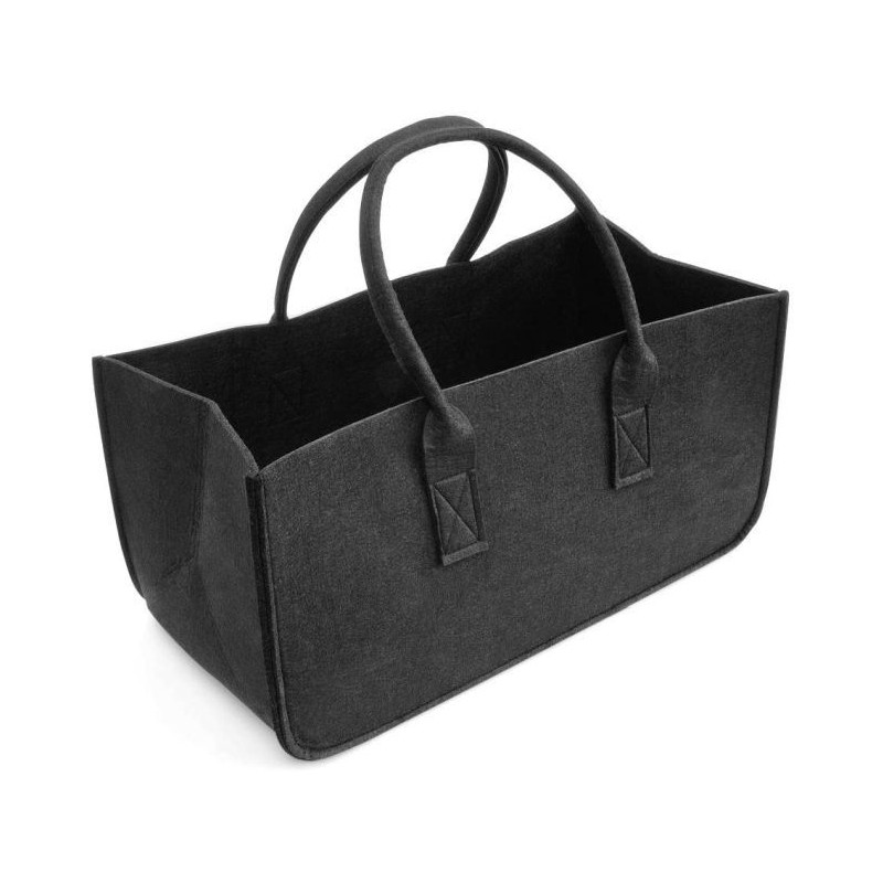 Sac à bois en feutre noir