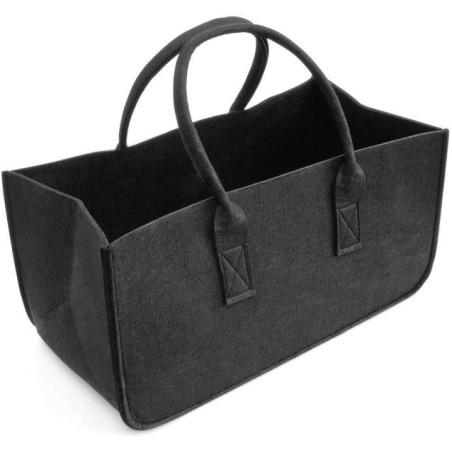 Sac à bois en feutre noir