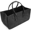 Sac à bois en feutre noir