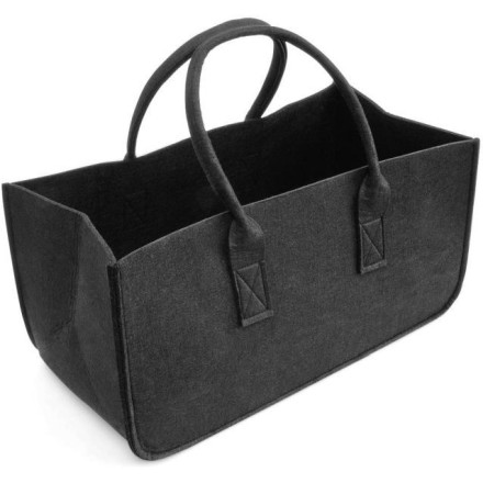 Sac à bois en feutre noir