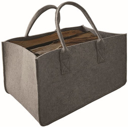 Sac à bois en feutre gris