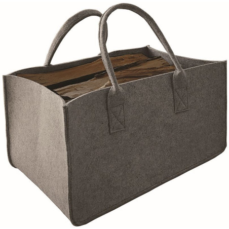 Sac à bois en feutre gris