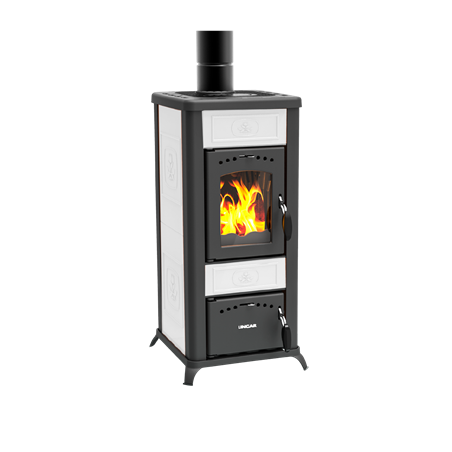 Poêle à bois Lincar Alice 480 AZ Céramique blanc
