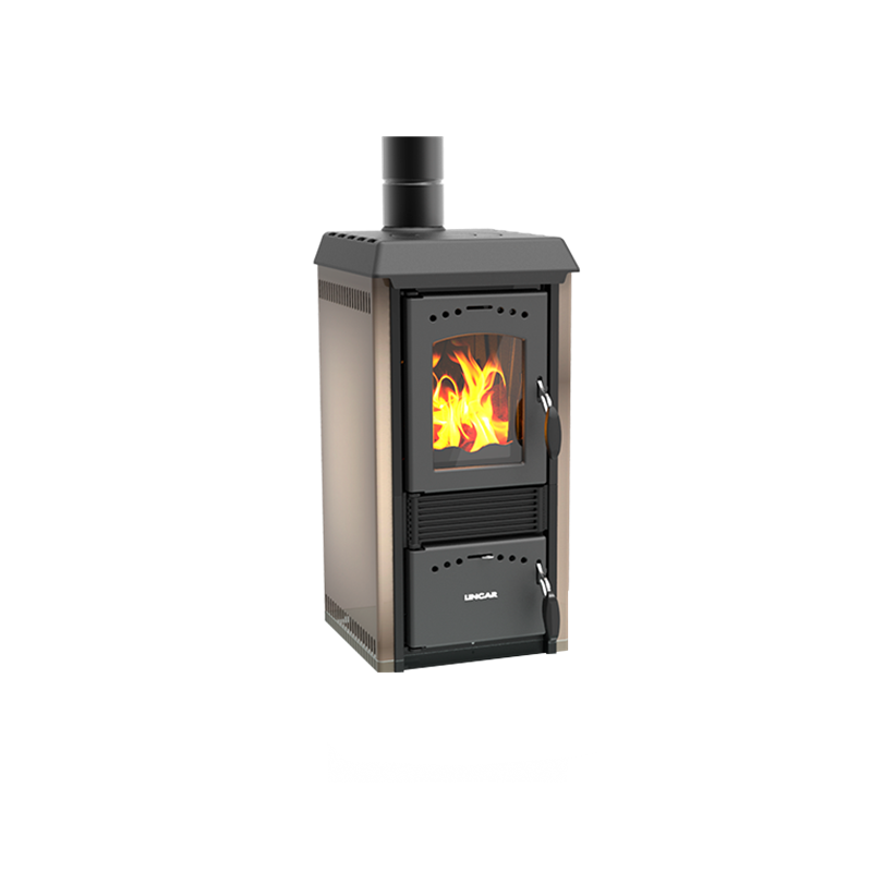 Poêle à bois Lincar Gioia 470 AZ acier émaillé cappuccino