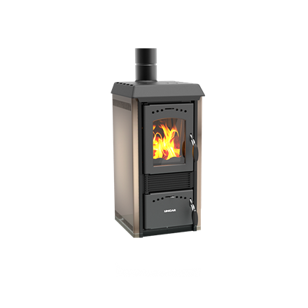 Poêle à bois Lincar Gioia 470 AZ acier émaillé cappuccino