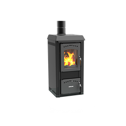 Poêle à bois Lincar Gioia 470 AZ acier émaillé noir