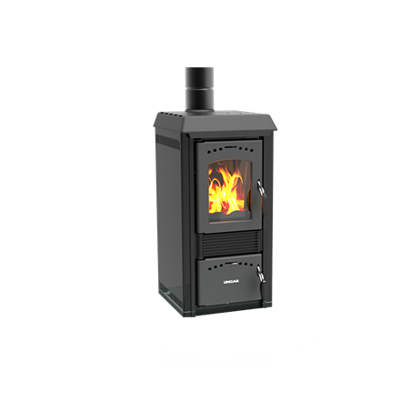 Poêle à bois Lincar Gioia 470 AZ acier émaillé noir