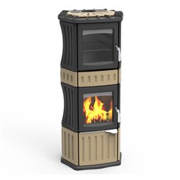 Poêle à bois Lincar Monella 185 Céramique beige avec four