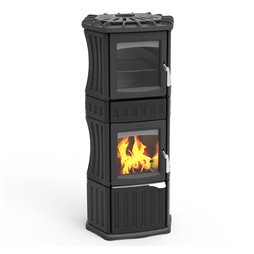 Poêle à bois Lincar Monella 185 Céramique noir avec four