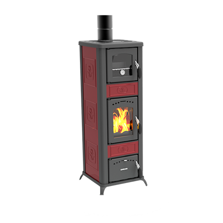 Poêle à bois Lincar Alice 490 AZ Céramique rouge