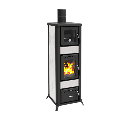 Poêle à bois Lincar Alice 490 AZ Céramique blanc