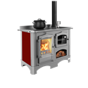 Cuisinière à bois Lincar Duchessa Acciaio rouge mat - 0505