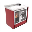 Cuisinière à bois Lincar Fusion Acciaio rouge