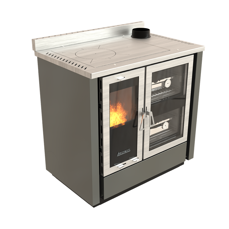 Cuisinière à bois Lincar Fusion Acciaio noir mat Cuisinière à bois Lincar Fusion Acciaio noir mat