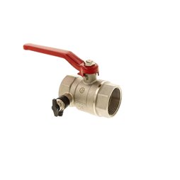 Vanne à sphére femelle femelle à purge 33/42 (1¼'') avec manette plate